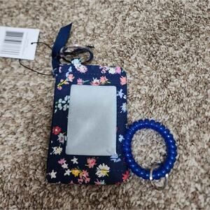 Vera Bradley Keychain/Coin/Photo ID Holder & Blue Stretchy Key Chain
 NEW.